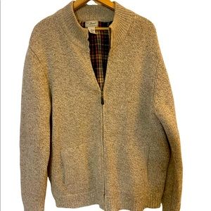 100% Lambs wool LL Bean zip up